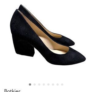 Botkier Black Suede Pointed Block Heel Pumps